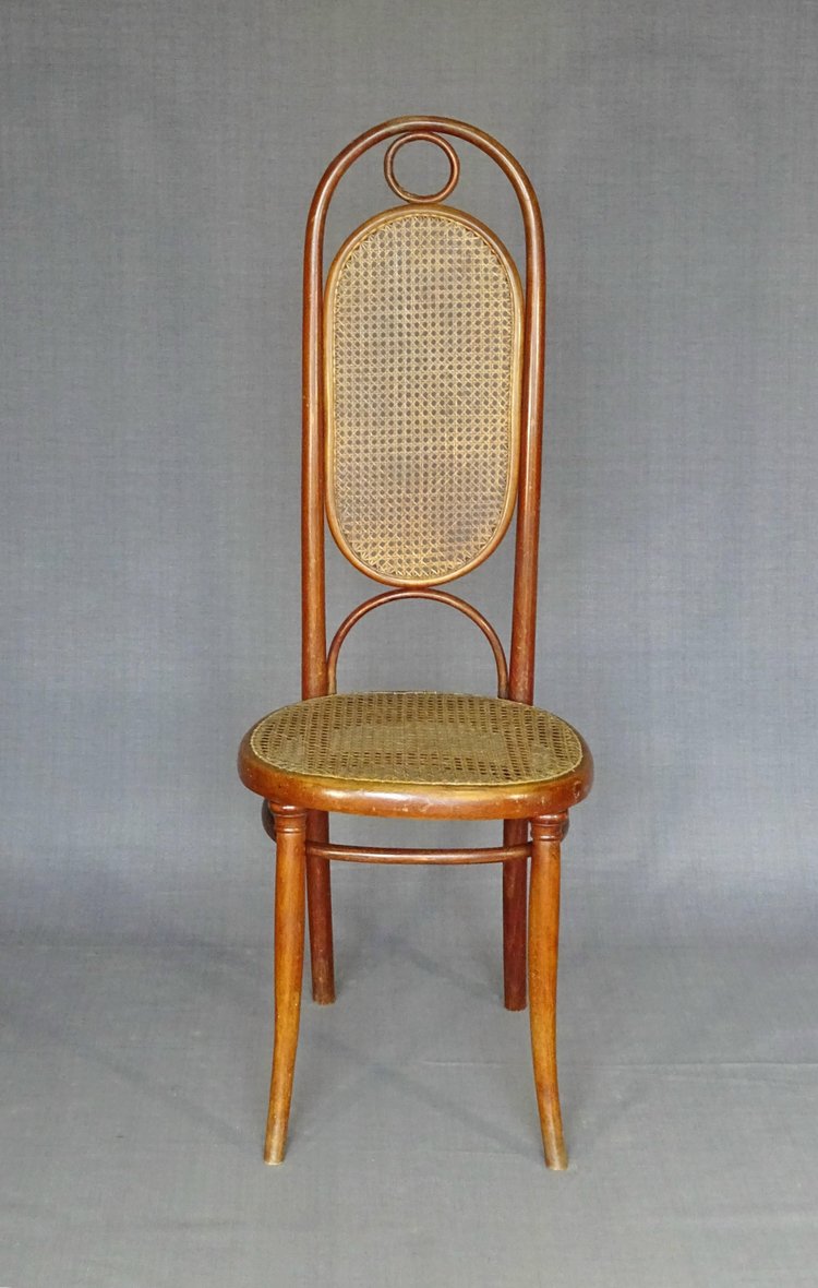 Chaise Thonet N°17 , vers 1865 teinte merisier chellac-label 1a -