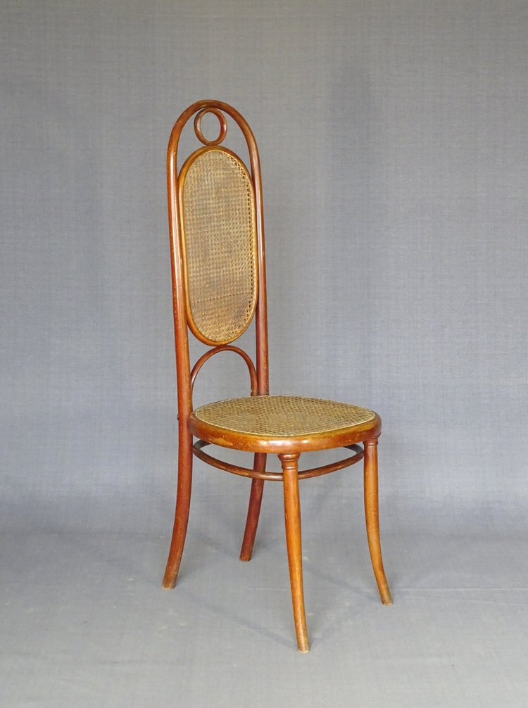 Chaise Thonet N°17 , vers 1865 teinte merisier chellac-label 1a -