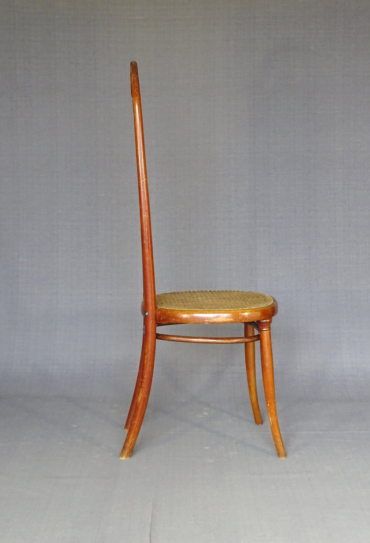 Chaise Thonet N°17 , vers 1865 teinte merisier chellac-label 1a -