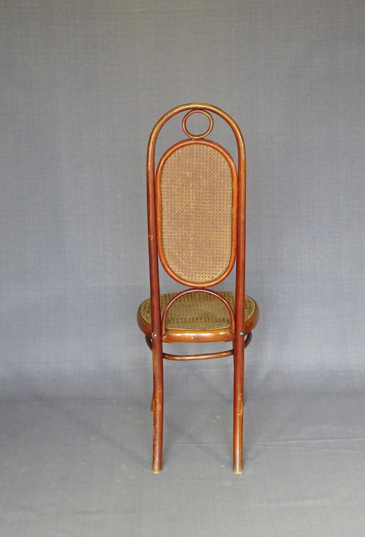 Chaise Thonet N°17 , vers 1865 teinte merisier chellac-label 1a -