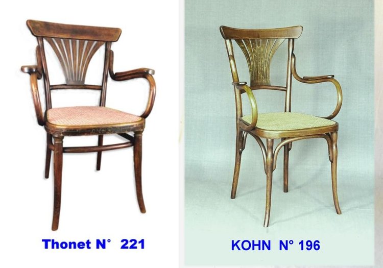 Fauteuil bentwood bois-courbé bistrot KOHN N°196, 1905,cannage neuf; No Thonet