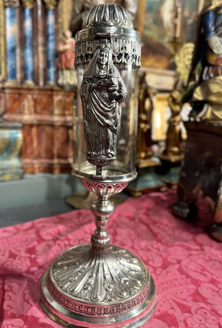 Monstrance Reliquaire Et Son Cylindre De Verre – XVIIIe