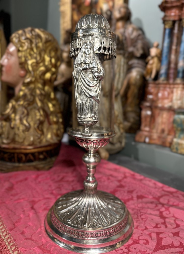 Monstrance Reliquaire Et Son Cylindre De Verre – XVIIIe