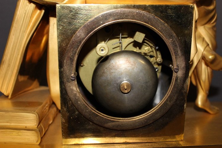 Restoration Clock In Gilt Bronze, Allegory of Astronomy Early 19th century