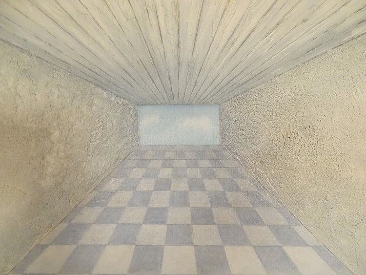 Grande HST Tableau Surréaliste Fred Zeller Perception Psychique Espace 1971