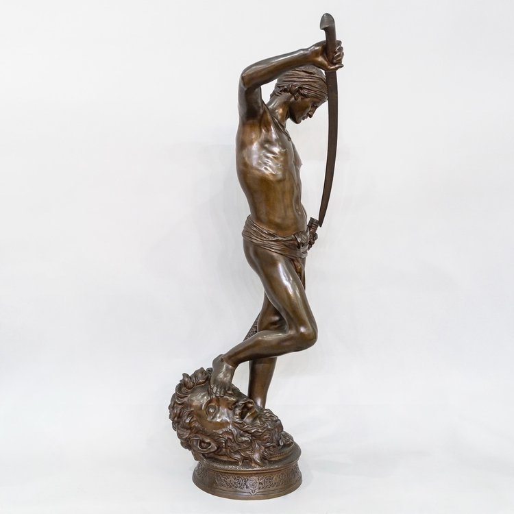 Sculpture - David Vanquisher Of Goliath , Marius - Jean - Antonin Mercié (1845-1916) - Bronze