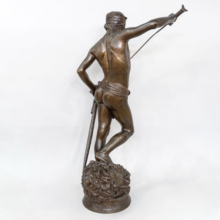 Sculpture - David Vanquisher Of Goliath , Marius - Jean - Antonin Mercié (1845-1916) - Bronze