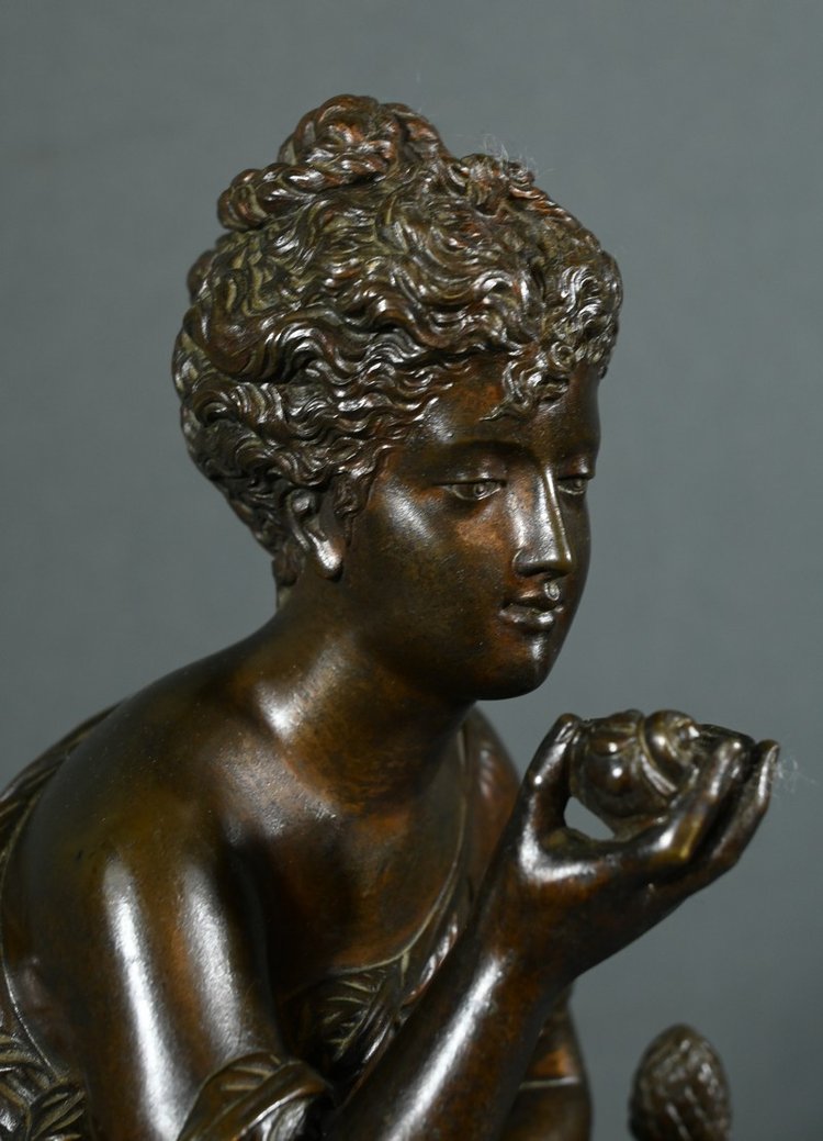 Bronzo "Demoiselle à la Fontaine", firmato E.Bruchon - Metà del XIX secolo