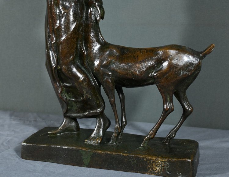 Bronze "Die Frau mit dem Rehkitz", Atelier Primavera - 1930