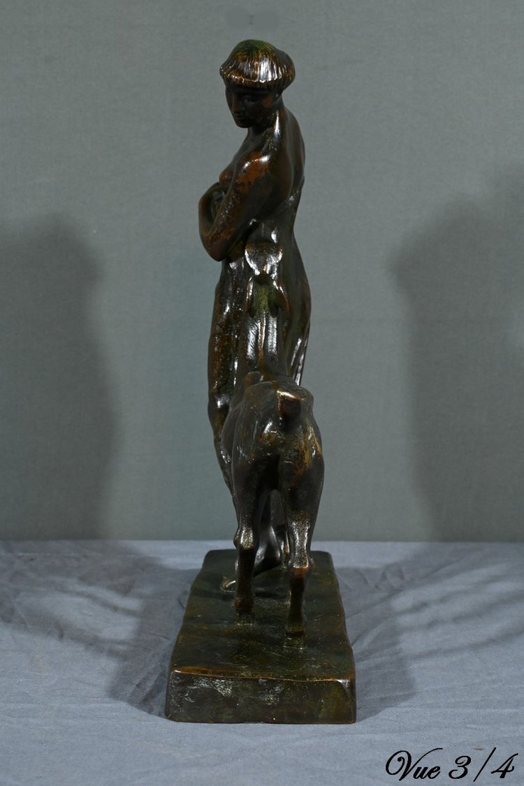 Bronze "Die Frau mit dem Rehkitz", Atelier Primavera - 1930