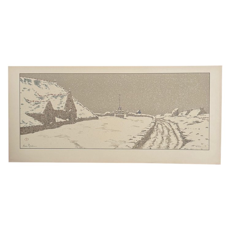 Lithograph by Henri Rivière La Neige