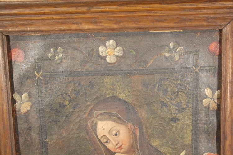 Late 18th Century Hispanic School Virgin and Child