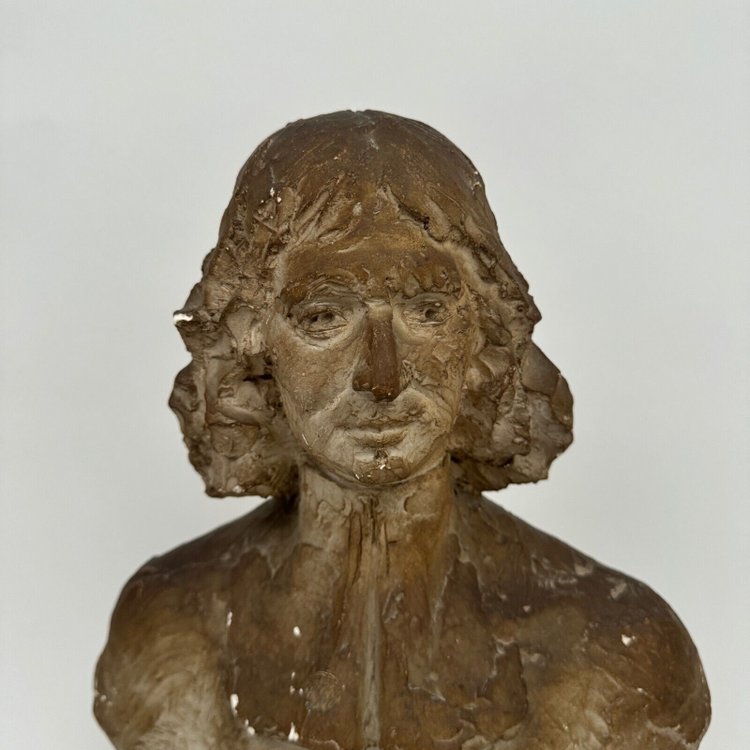 Bust in patinated plaster from the Charles Filleul workshop, 20th century, representing a man