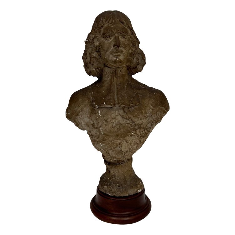 Bust in patinated plaster from the Charles Filleul workshop, 20th century, representing a man