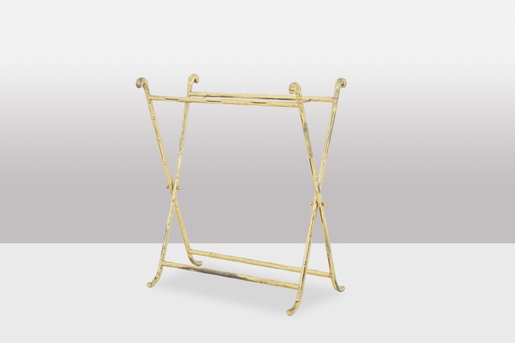 Jansen. Console in gilded brass and white marble. Circa 1970. LS4683607U