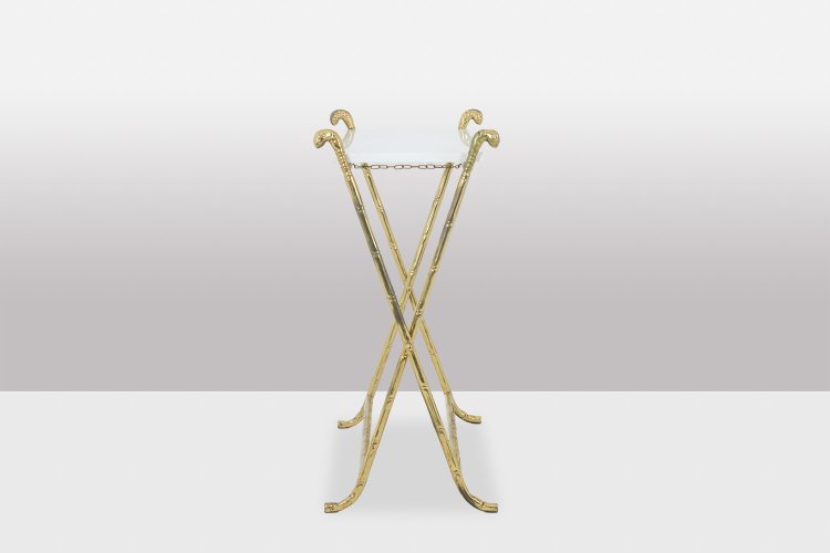 Jansen. Console in gilded brass and white marble. Circa 1970. LS4683607U