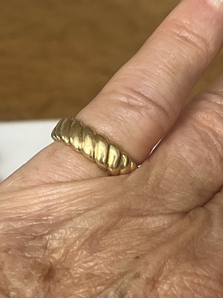 Bandeau-Ring Gelbgold geflochten