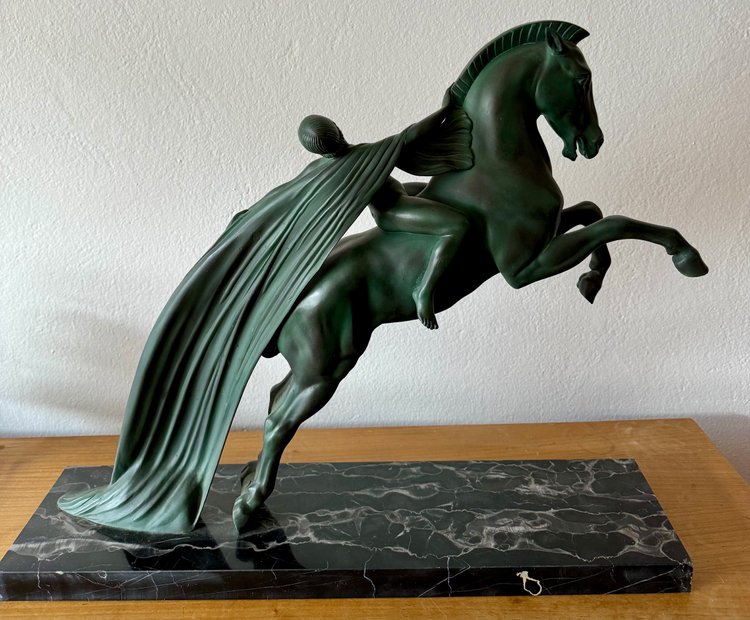 Grande scultura di Charles e Max le Verrier a cavallo