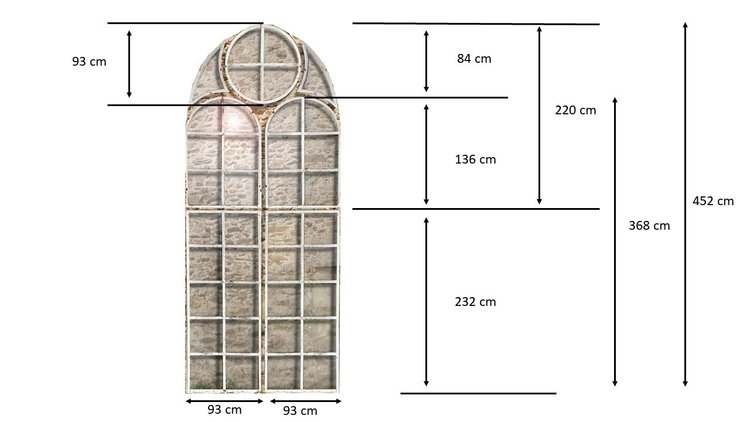 Antico Porte in vetro curvo Finestre in ferro battuto Officina Orangerie Loft