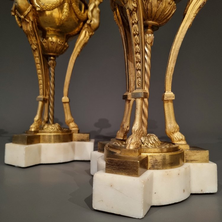 Rare pair of Athenian candelabras, late 18th century.