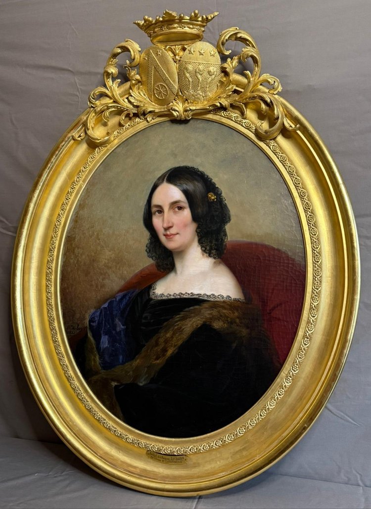 Portrait of the Marquise Le Charron - Eugénie de Lagatinerie 19th century.