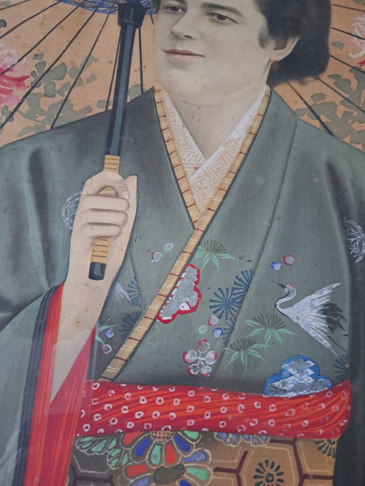 Dlg Jirokichi Kasagi , Ritratto di donna giapponese, inchiostro e colori su seta, inizio XX secolo.