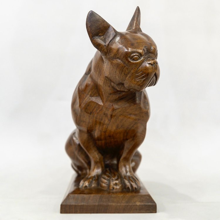 Sculpture - The Bulldog , Louis Henri Nicot (1878-1944) - Wood