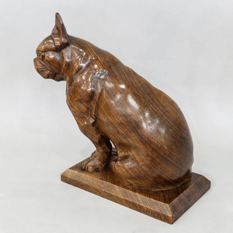 Sculpture - The Bulldog , Louis Henri Nicot (1878-1944) - Wood