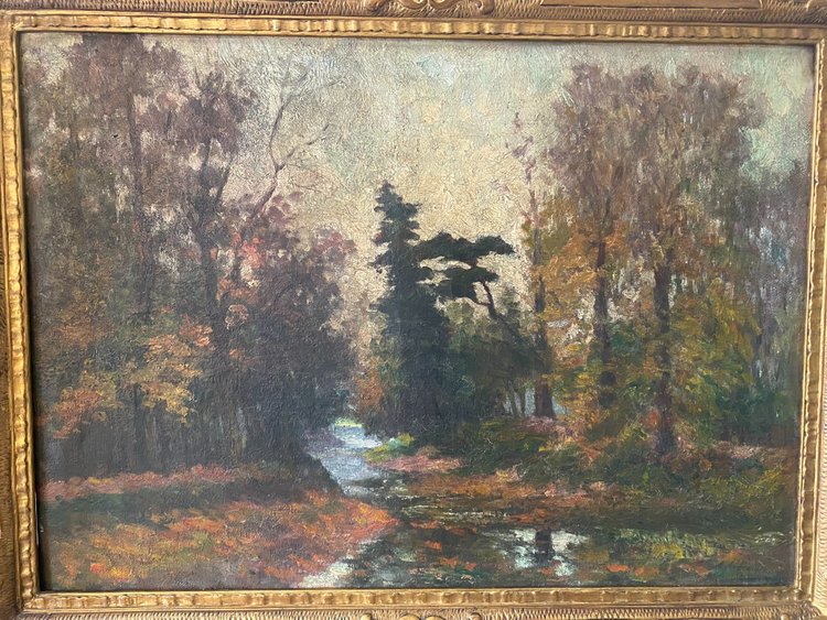 Forest landscape signed early 20th century