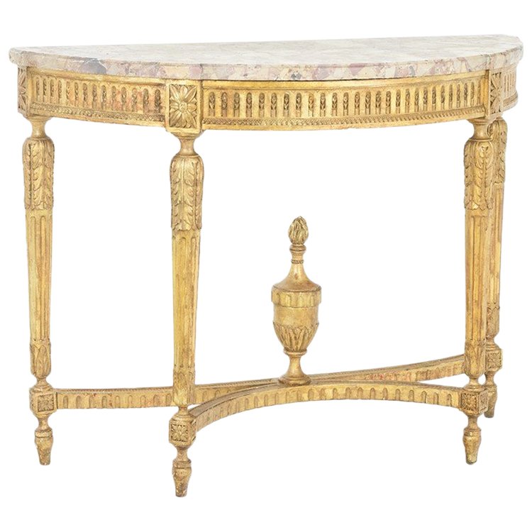 Console in gilded wood and Aleppo breccia marble. Circa 1780. LS55691657J