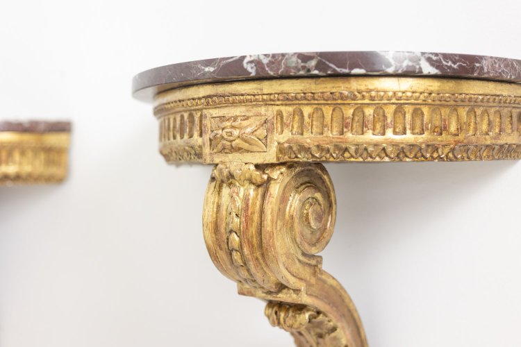 Pair of Louis XVI style consoles from the Napoleon III period. Circa 1880. LS5671908C