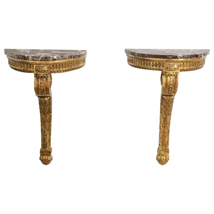 Pair of Louis XVI style consoles from the Napoleon III period. Circa 1880. LS5671908C