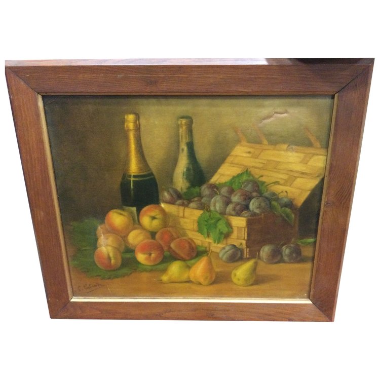 Nature morte au champagne. L. CABANIER 