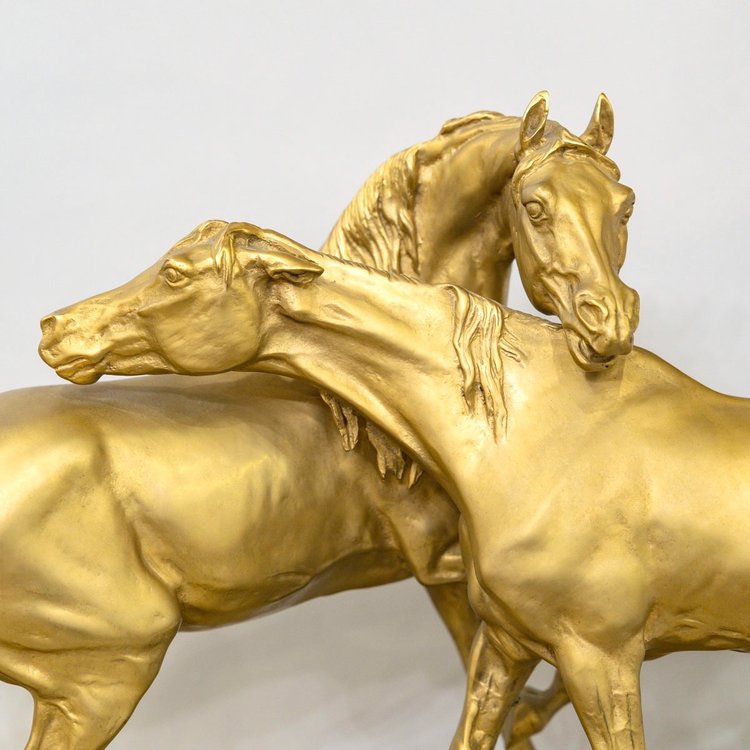 Sculpture - Group Of Arabian Horses , Pierre - Jules Mêne (1810-1879) ​​​​​​​- Bronze