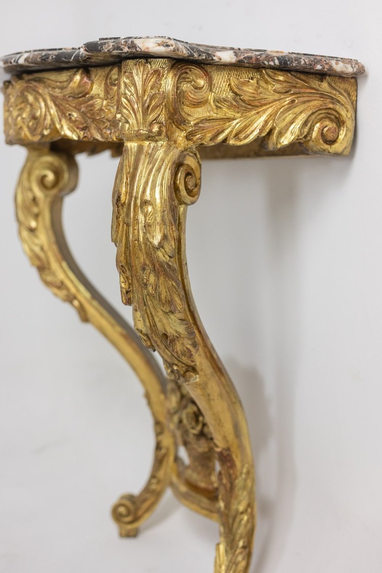 Louis XV period carved and gilded wooden console. Circa 1880. LS5871738A