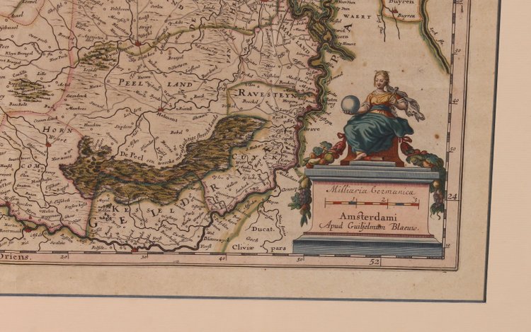 Antique Map Of Brabantia Ducantus By Bleau Circa 1640