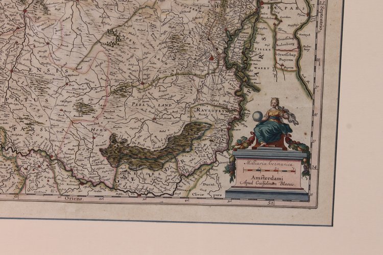 Antique Map Of Brabantia Ducantus By Bleau Circa 1640