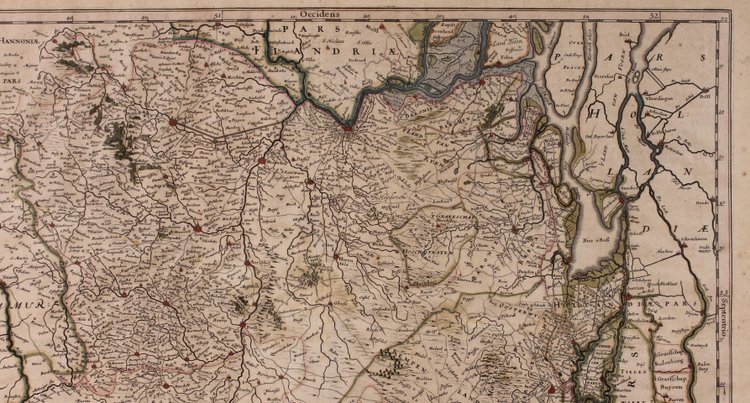 Antique Map Of Brabantia Ducantus By Bleau Circa 1640