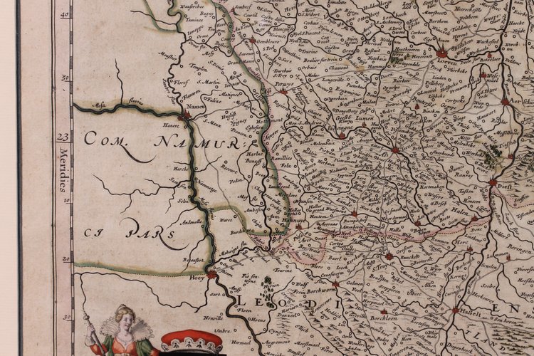 Antique Map Of Brabantia Ducantus By Bleau Circa 1640