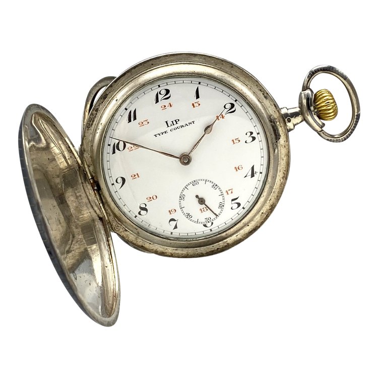 Pocket watch in niello silver, LIP Common type 20th century