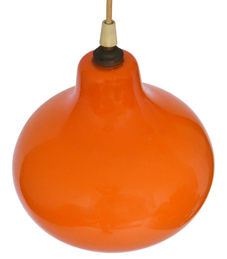 Orange opaline pendant light from the 1960s