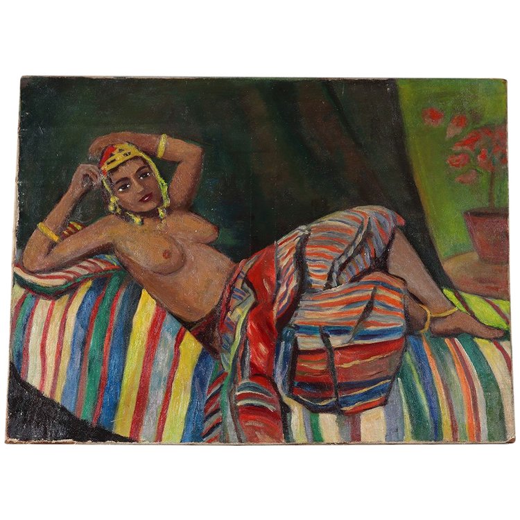 Nudo sul divano, 73 cm, 1940/50 circa, Scuola francese