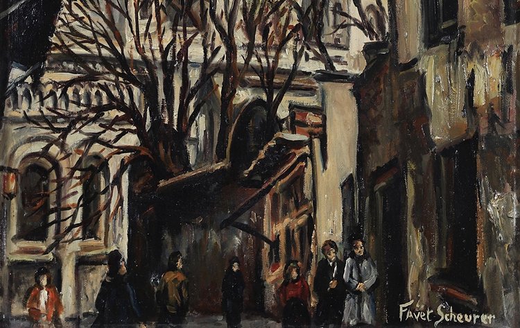 Montmartre, Parigi, firmato: Rachel Favet-Scheurer, datato: 1969, Scuola francese di Parigi