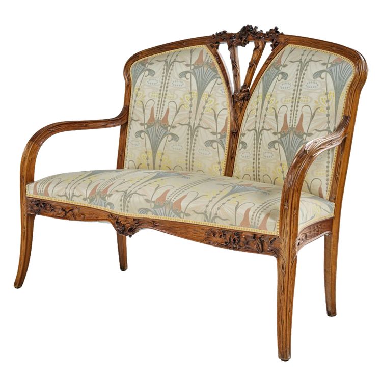 Louis Majorelle, Sofa with Clematis, Art Nouveau Furniture