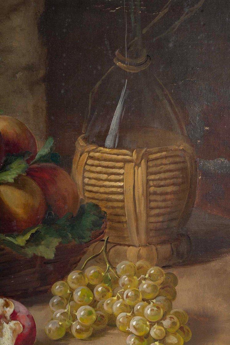 Alfred Arthur Brunel de Neuville Still Life with Peaches, Pears and Grapes Oil on canvas circa 1890