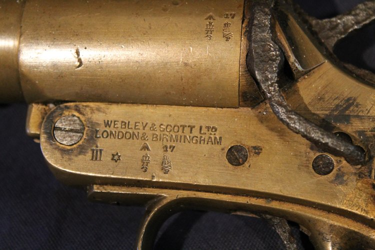 Pistola lanciarazzi Webley & Scott Royal Navy datata 1917 Esercito britannico