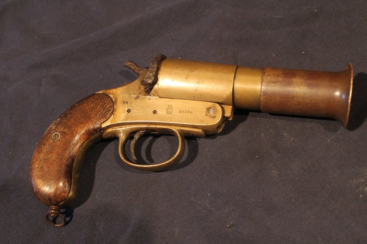 Pistola lanciarazzi Webley & Scott Royal Navy datata 1917 Esercito britannico