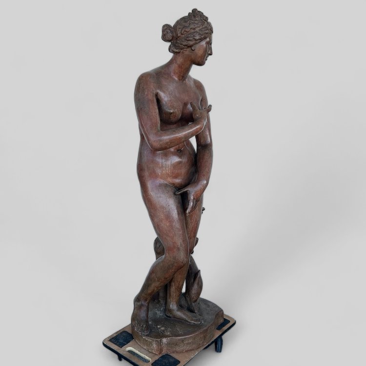 Sehr bedeutende Terrakotta-Venus von Medici aus dem antiken 19. Jahrhundert, Höhe 153 cm