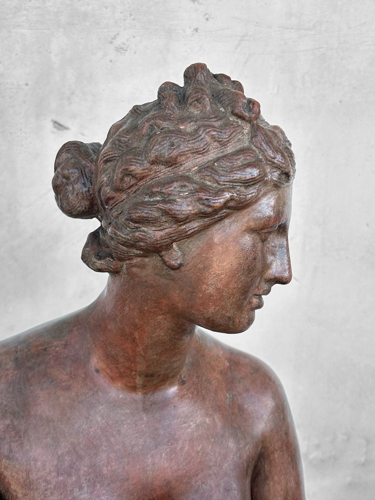 Sehr bedeutende Terrakotta-Venus von Medici aus dem antiken 19. Jahrhundert, Höhe 153 cm