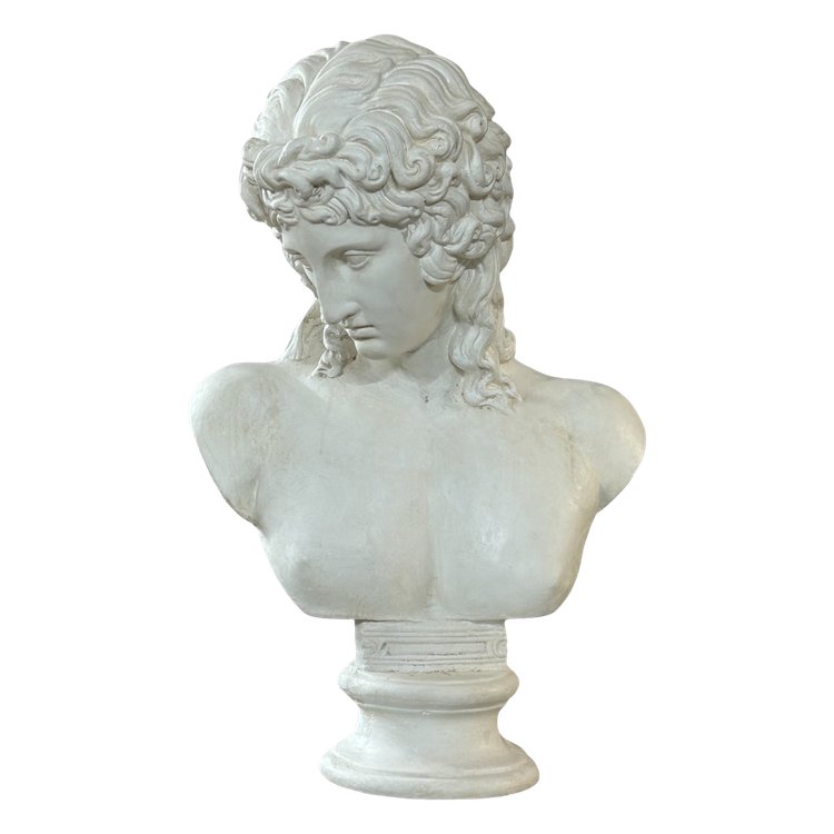 Buste En Plâtre éros De Centocelle Ou Amour De Praxitèle époque XXéme Siècle H 62 Cm